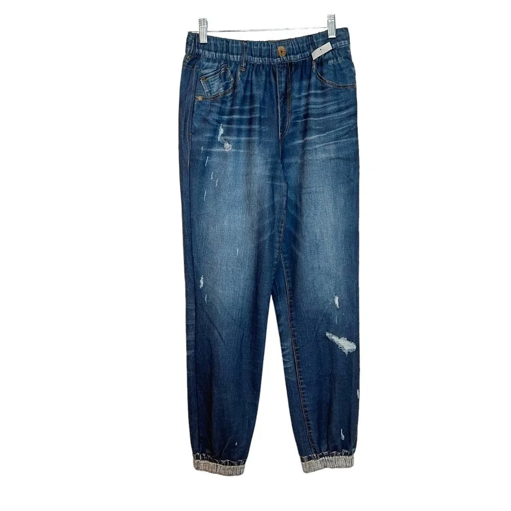 Wit & Wisdom High Waist French Terry Pants Blev-Blue Vintage Women's Size S NWT - Picture 7 of 12